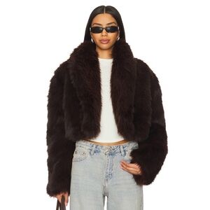 AFRM stephanie barrel crop faux fur jacket